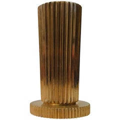 Danish Art Deco Fluted Bronze Vase from Tinos, 1930s