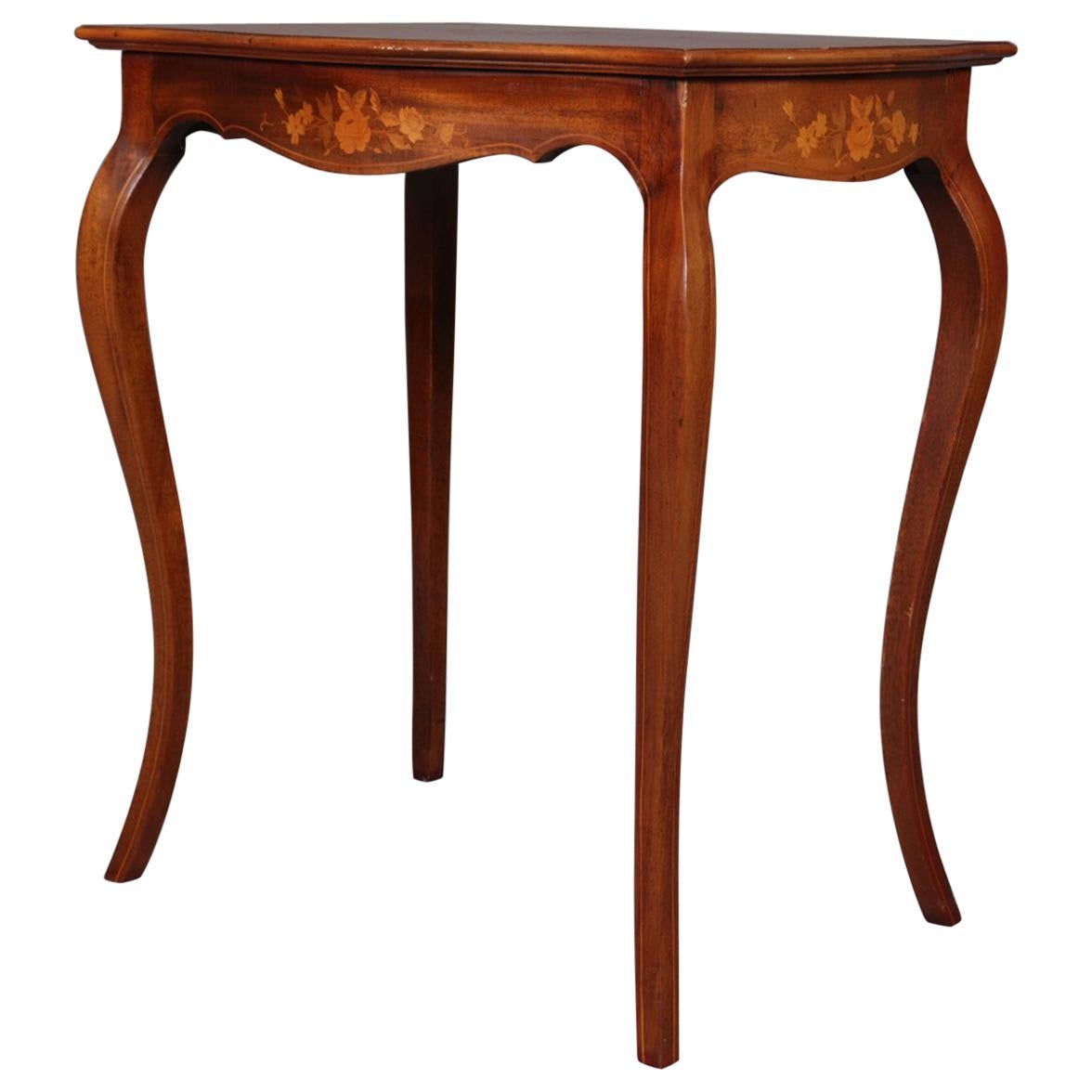 Antique French Marquetry, Mahogany with Satinwood  Inlay, Lamp Table, circa 1900