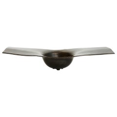 Solid Bronze ‘Sequoia’ Bowl/Winged Vessel/Footed Dish in Ebony Patina