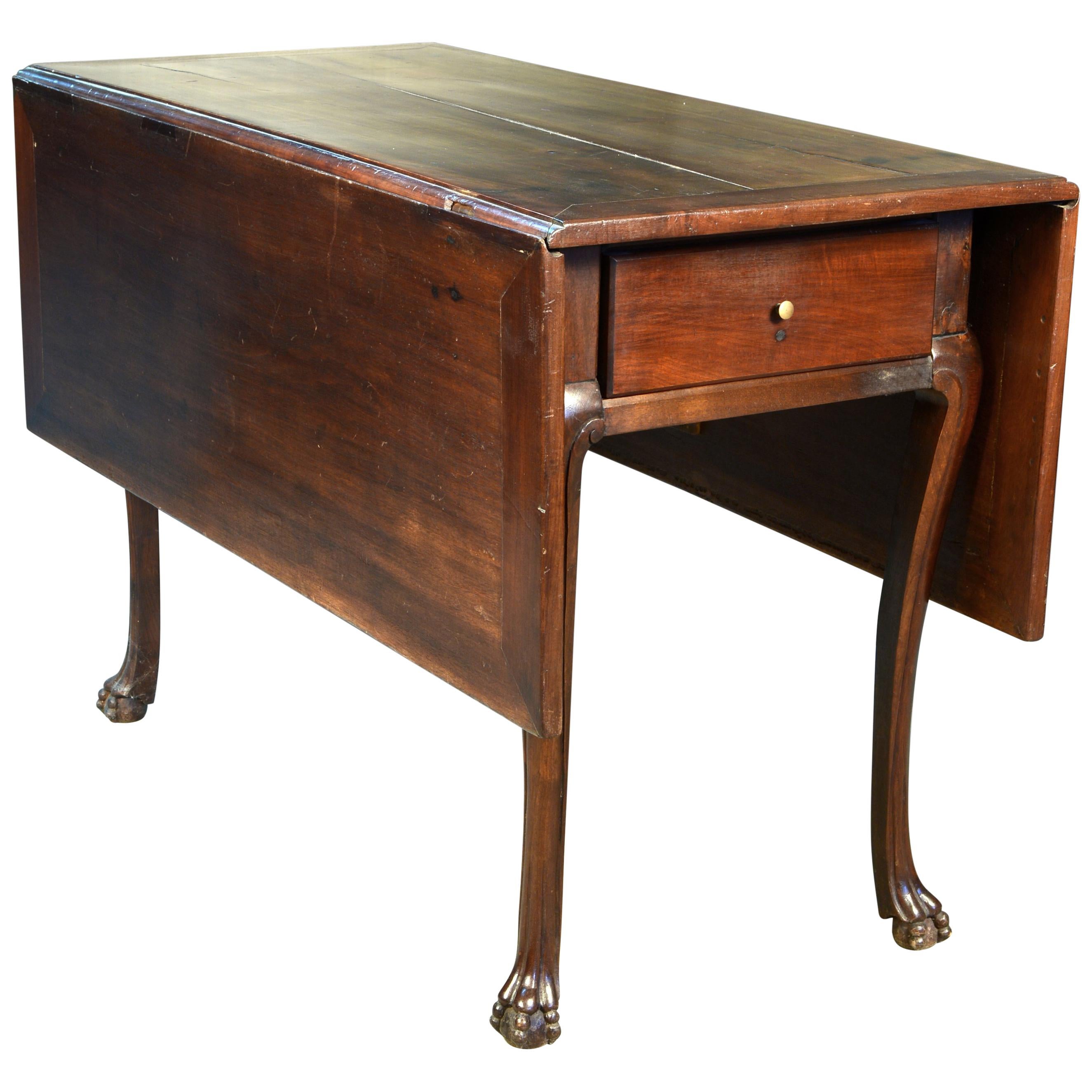 Walnut Gate Leg Table with "Claw and Ball" Legs, 19th Century