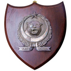 2 Mounted Regimental Shields on Mahogany Plaques, circa 1920