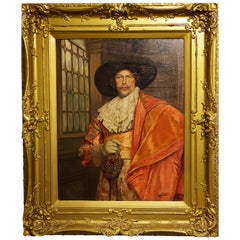 Oil on Canvas Painting of a Cavalier by Alex de Andreis