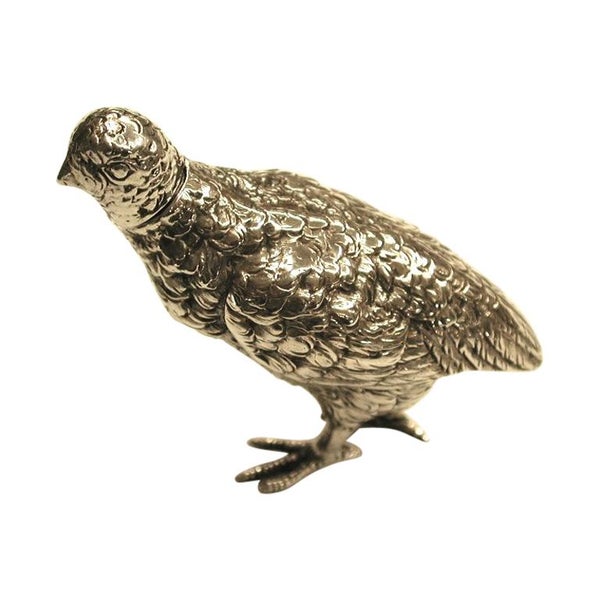 Small Cast Silver Partridge with Detachable Head, 1903