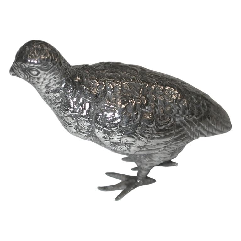 Antique Silver Cast Model of a Partridge, 1907