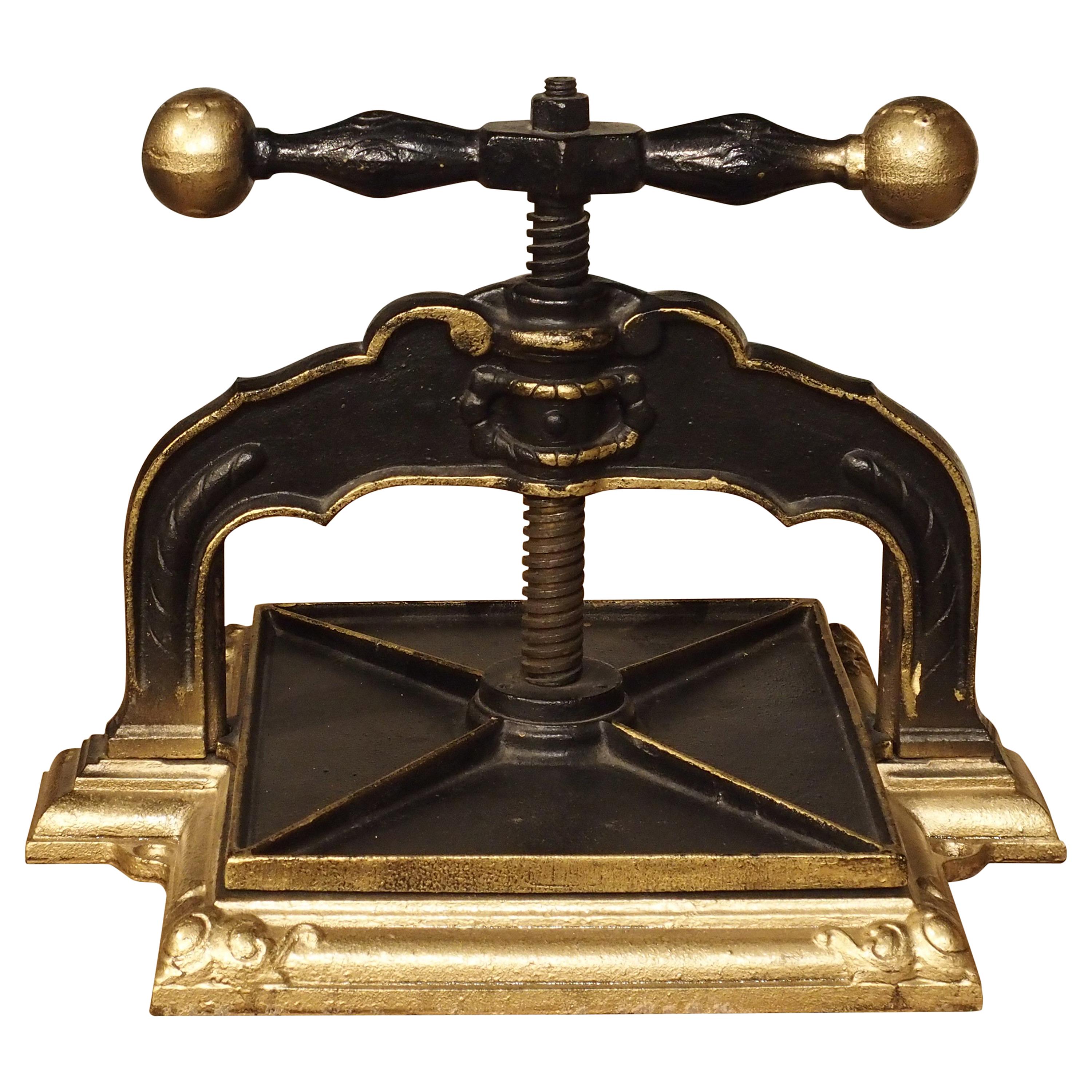 Painted Cast Iron Book Press from Germany, circa 1890