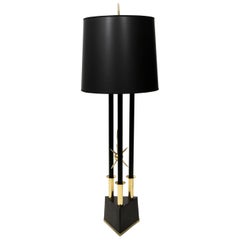 1970s Black and Brass Lamp in the Style of Tommi Parzinger