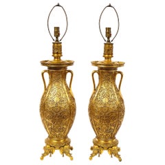 Pair of French Japonisme Ormolu Vases E. Lièvre, Executed by F. Barbedienne