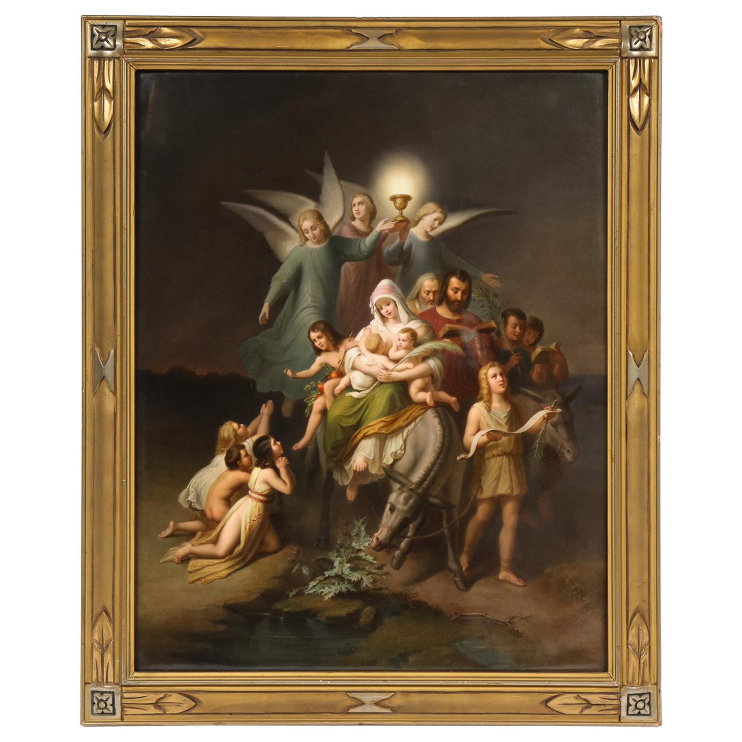 Large KPM Porcelain Plaque of "The Flight into Egypt"