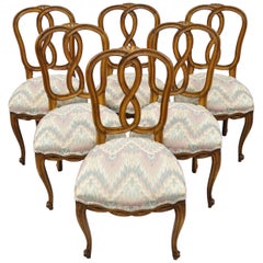 6 Stühle mit spiralförmig geschnitzter Rückenlehne im französischen Provinzstil