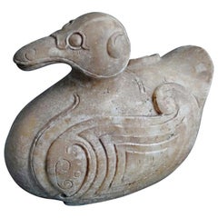 China Fine Early Jade Mandarin Duck, Song Dynasty, 13th Century