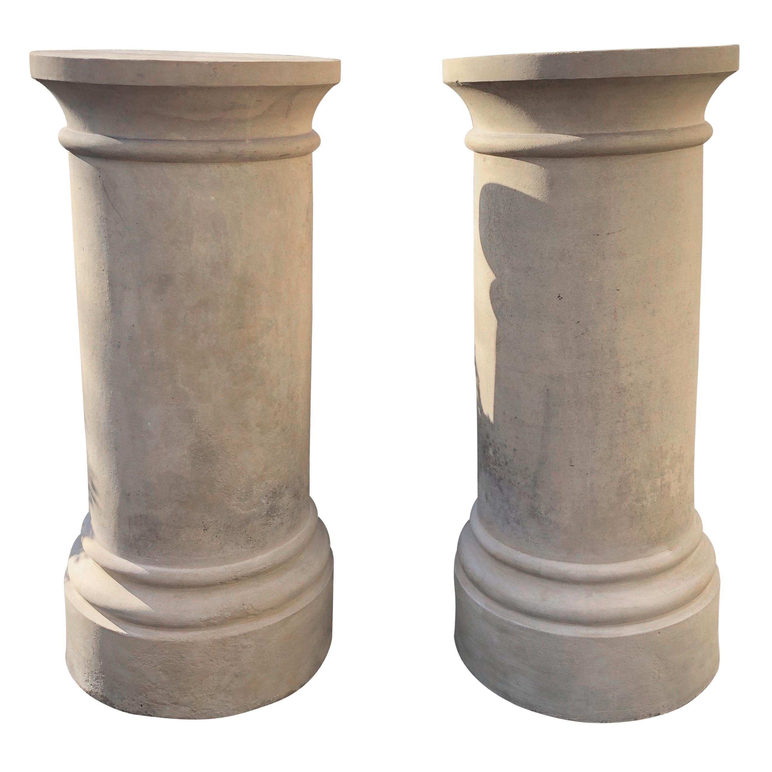 Pair of English 19th Century Terracotta Pedestals by James Stiff and Sons For Sale