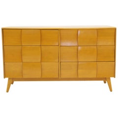 Six-Drawer Sculptura Dresser by Heywood Wakefield, Original Blonde Finish