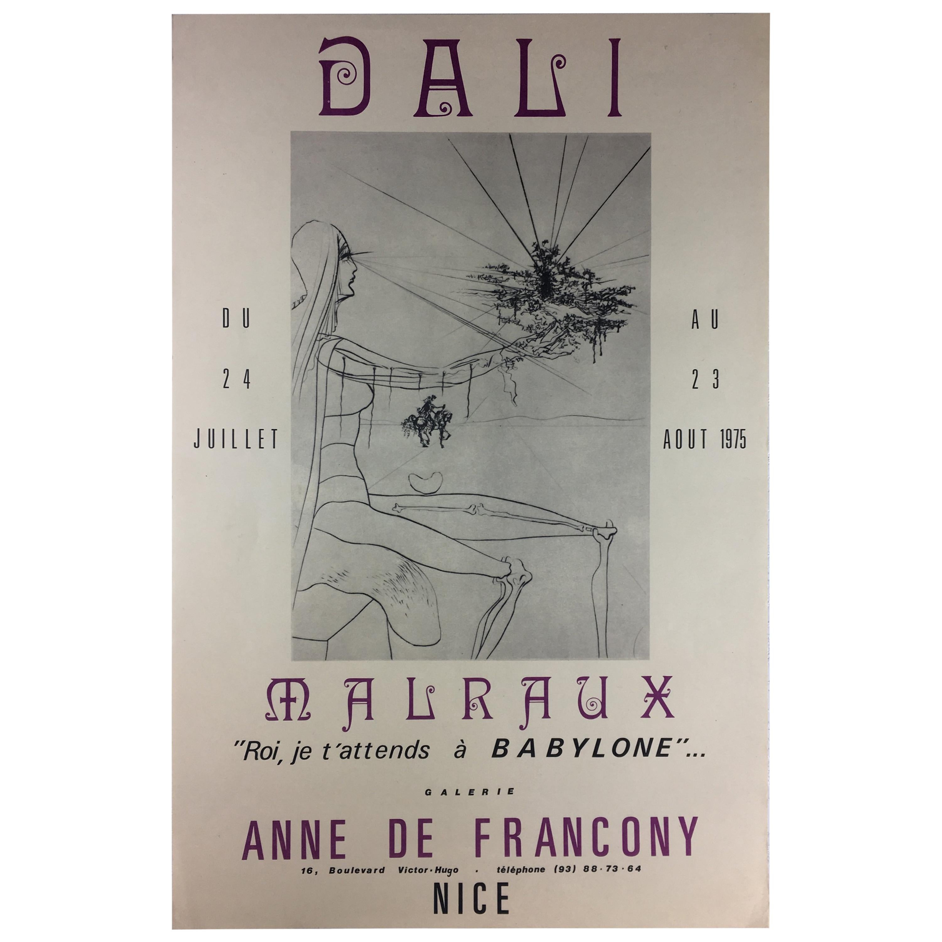 Salvador Dali Midcentury Art Exhibition Poster, 1975 For Sale