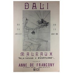 Cartel de exposición de arte de mediados de siglo de Salvador Dalí, 1975