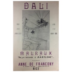 Vintage Salvador Dali Midcentury Art Exhibition Poster, 1975