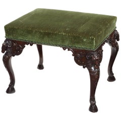 Late 19th Century Carved Mahogany Stool in the Adam Style