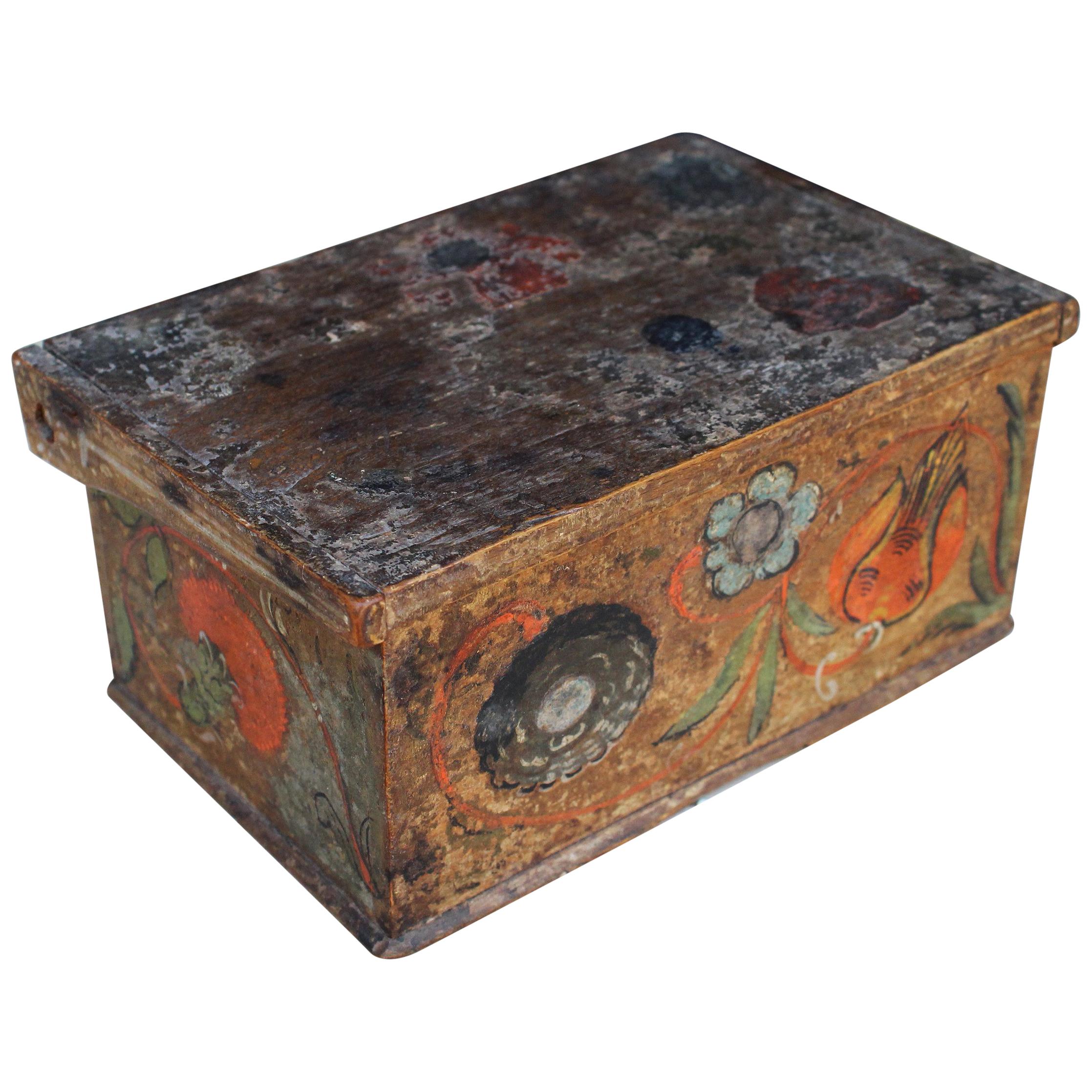 Hand Painted Rajasthani Wooden Box For Sale at 1stDibs