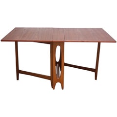 Scandinavian Modern Oak and Beech Gateleg Dining Table