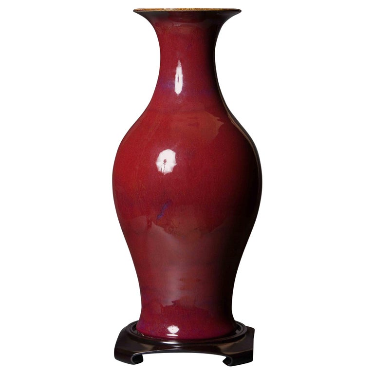 Large Oxblood Vase with Yong Zheng Nin Choi Mark For Sale
