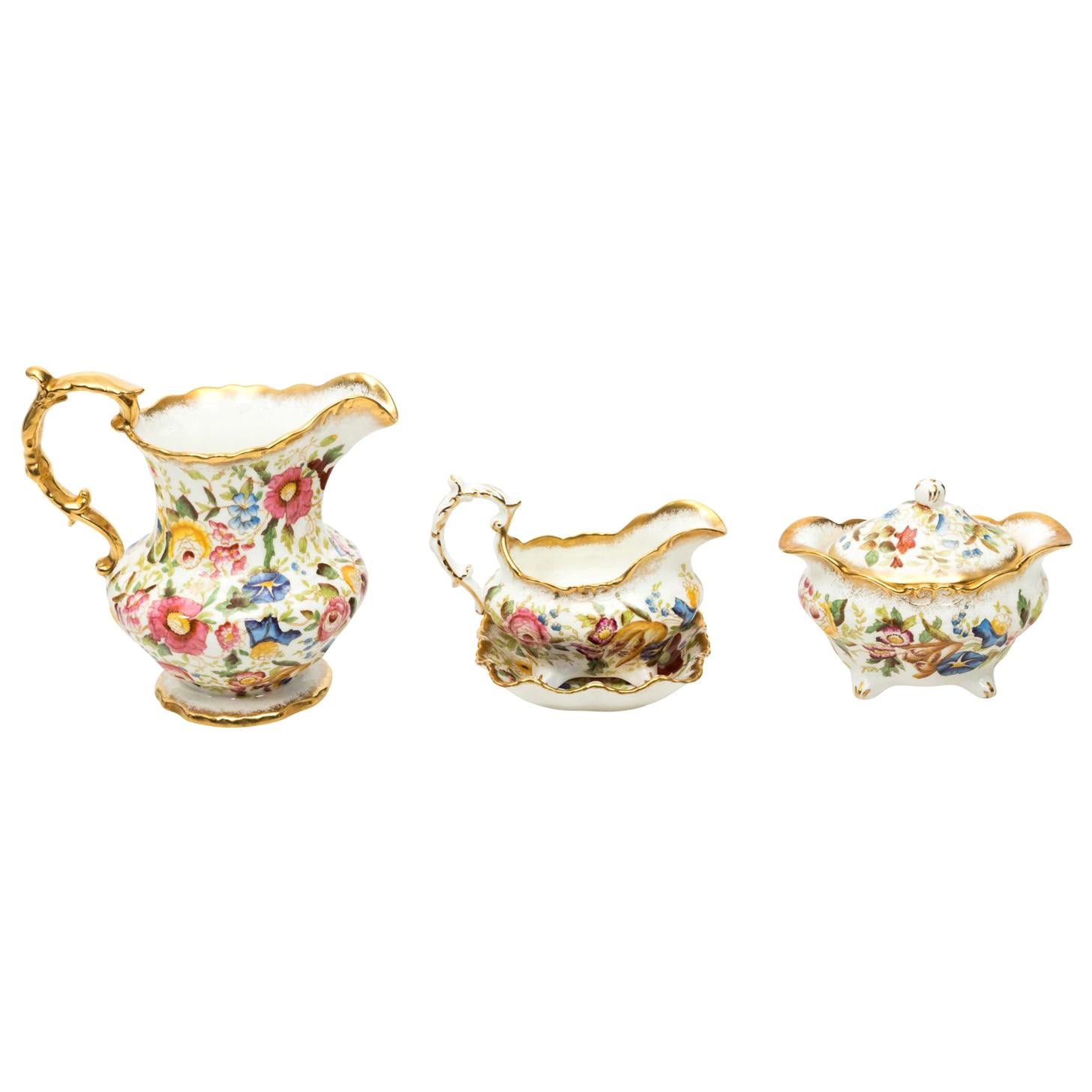 Hammersley & Co. Floral Pattern Dessert Service, circa 1920s