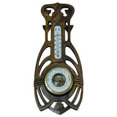 Antique Barometer in a Wooden Case from the Early 20th Century