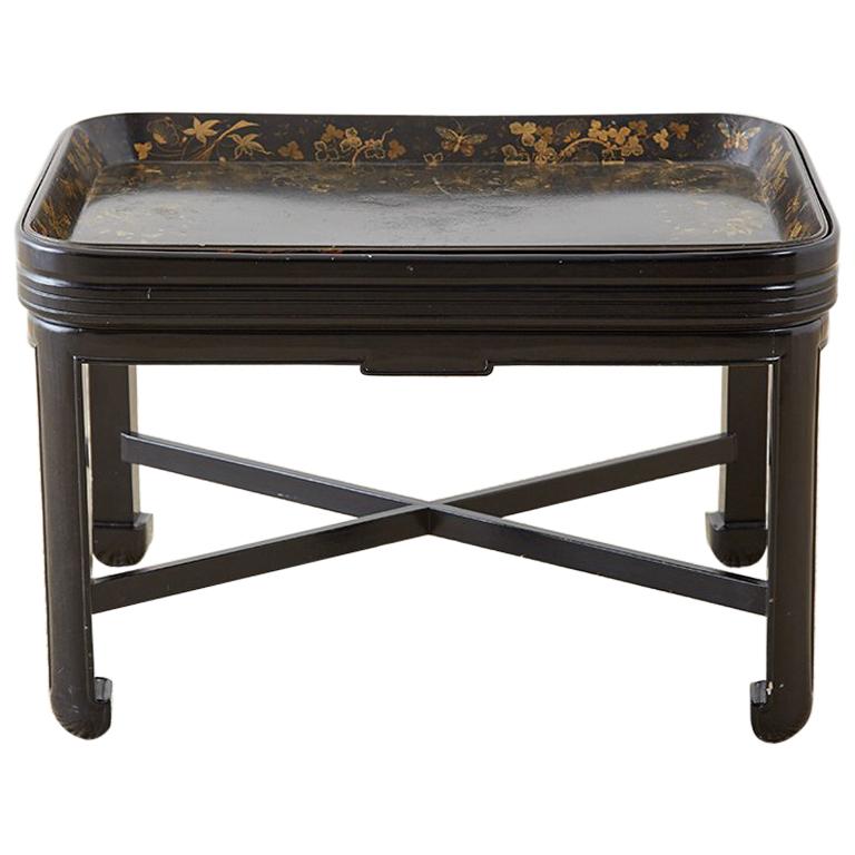 English Chinoiserie Lacquered Tray Table by Henry Clay