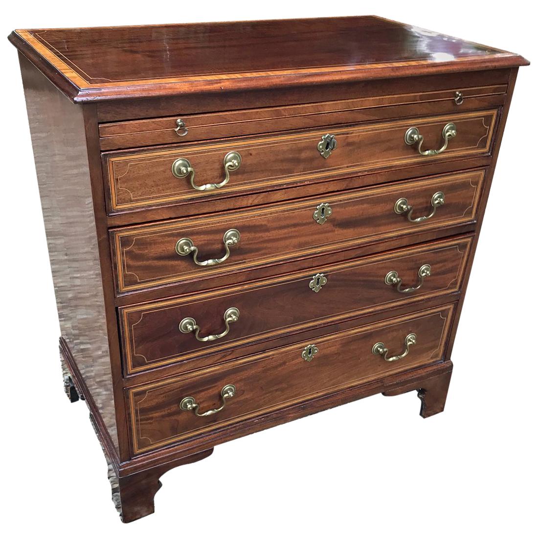 George III Mahogany and Satinwood Chest of Drawers