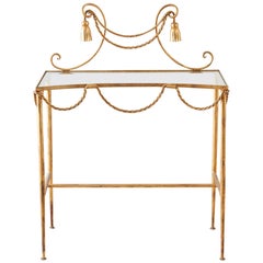 Hollywood Regency Gilt Iron and Faux Rope Vanity