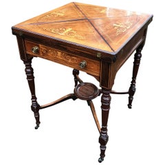 Antique 19th Century Rosewood Envelope Card Table