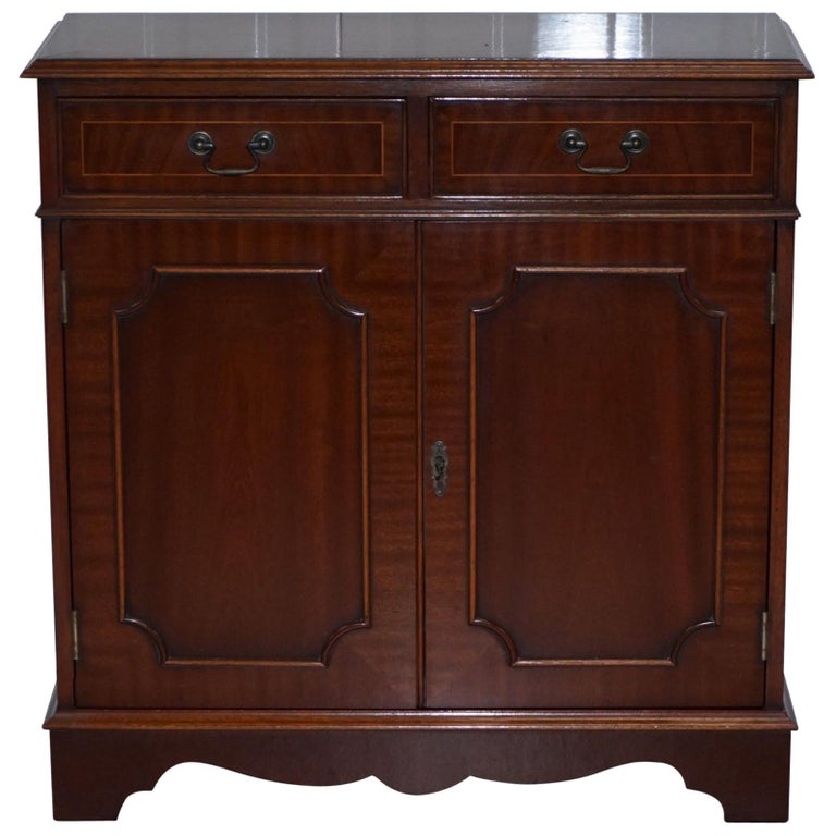 Flamed Mahogany Bradley Furniture England Bookcase Drawers at