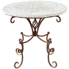 Mosaic Tile-Top Iron Base Drinks Table