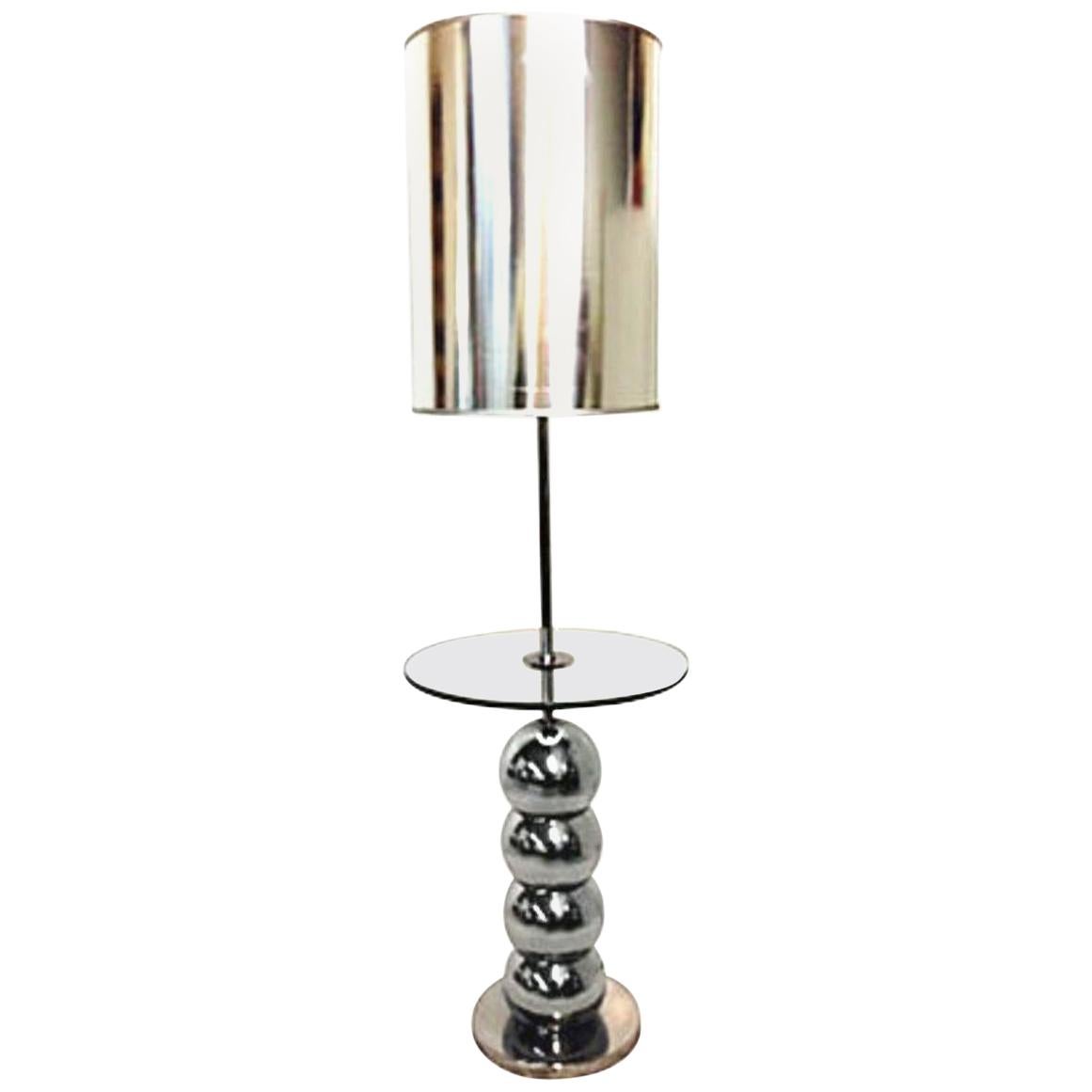 1960'S Chrome &Glass "Bubble" Table Floor Lamp's by Laurel