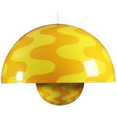 Vintage Verner Panton Flowerpot Pendant Chandelier Yellow Space Age Scandinavian Modern 