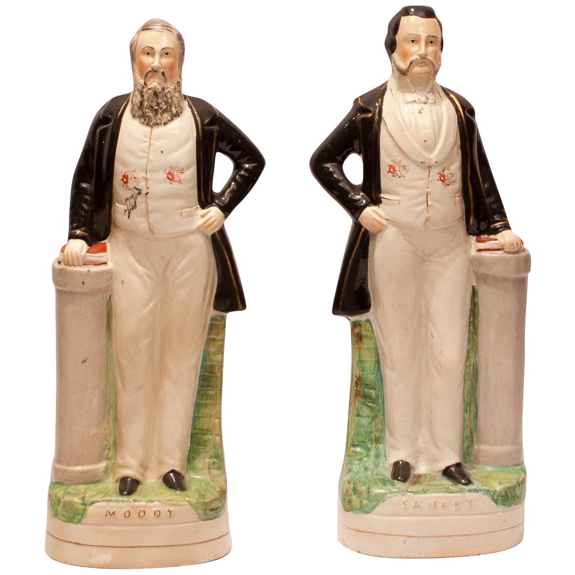Pair of Staffordshire Figures, Moody and Sankey, England, circa 1860