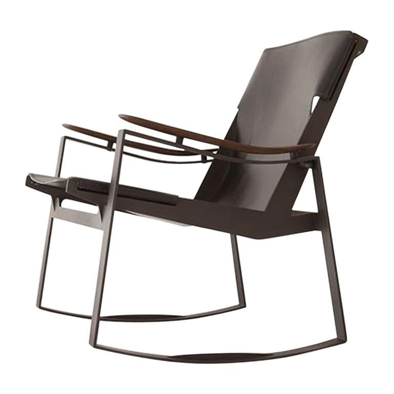Licce Lounge Chair by Sollos in Black Leather