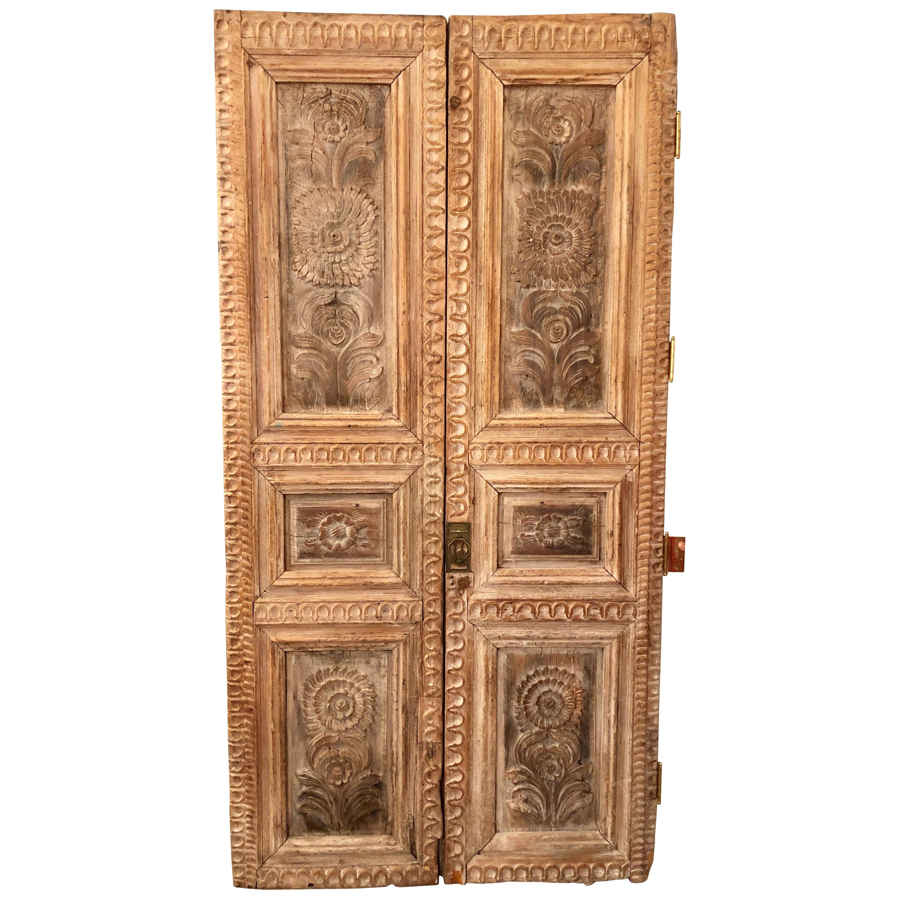 Pair of 19th Century Monumental Folk Art Doorways Mounted as Room Divider For Sale