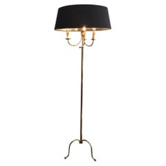 Neoclassical Tripode Brass Floor Lamp 