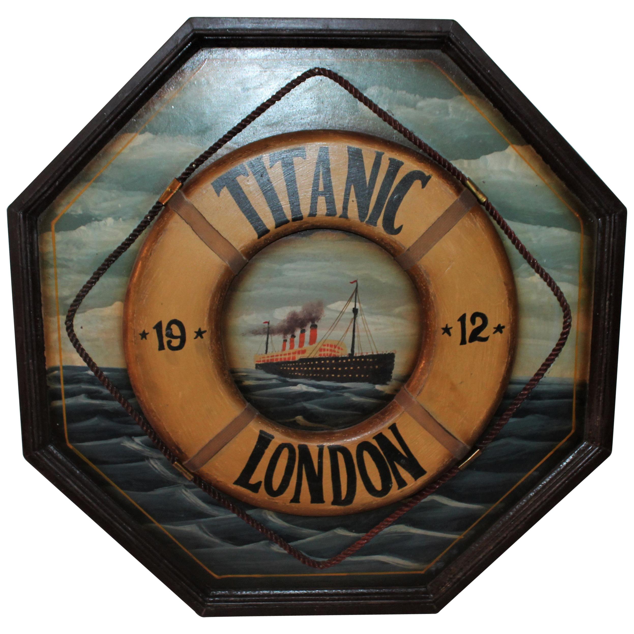 Hand Painted Titanic Trade Sign, 1912