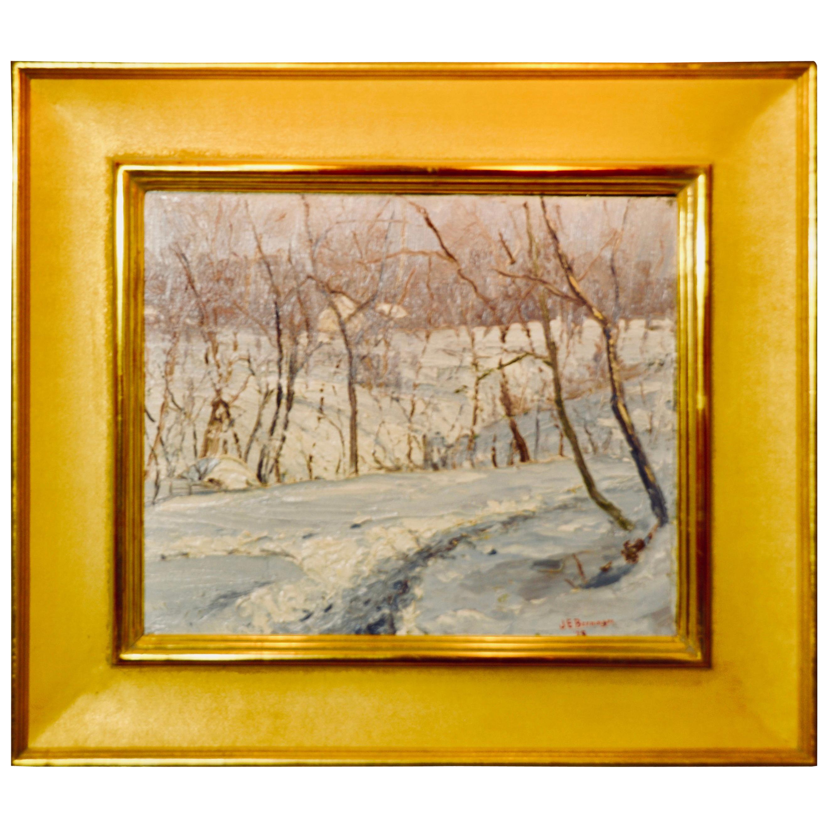 John E Berninger "Winter Landscape", 1928 For Sale