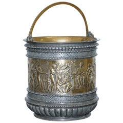 Antique Rare Large 19th Century Renaissance Rival Champagne Bucket Roman Gods Decoration