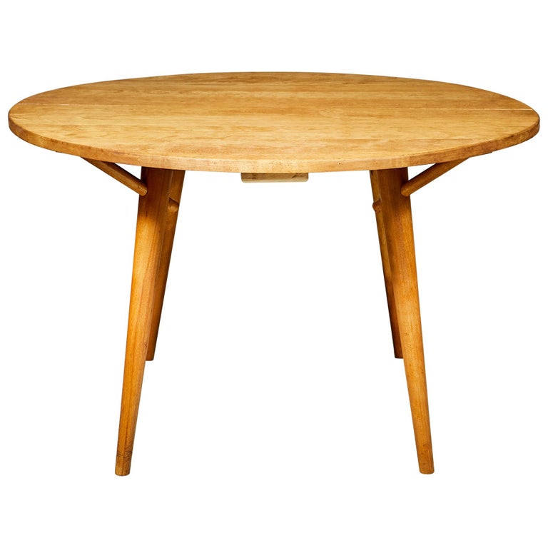 1950s Round Maple Wood Dining Table At, Round Maple Dining Table