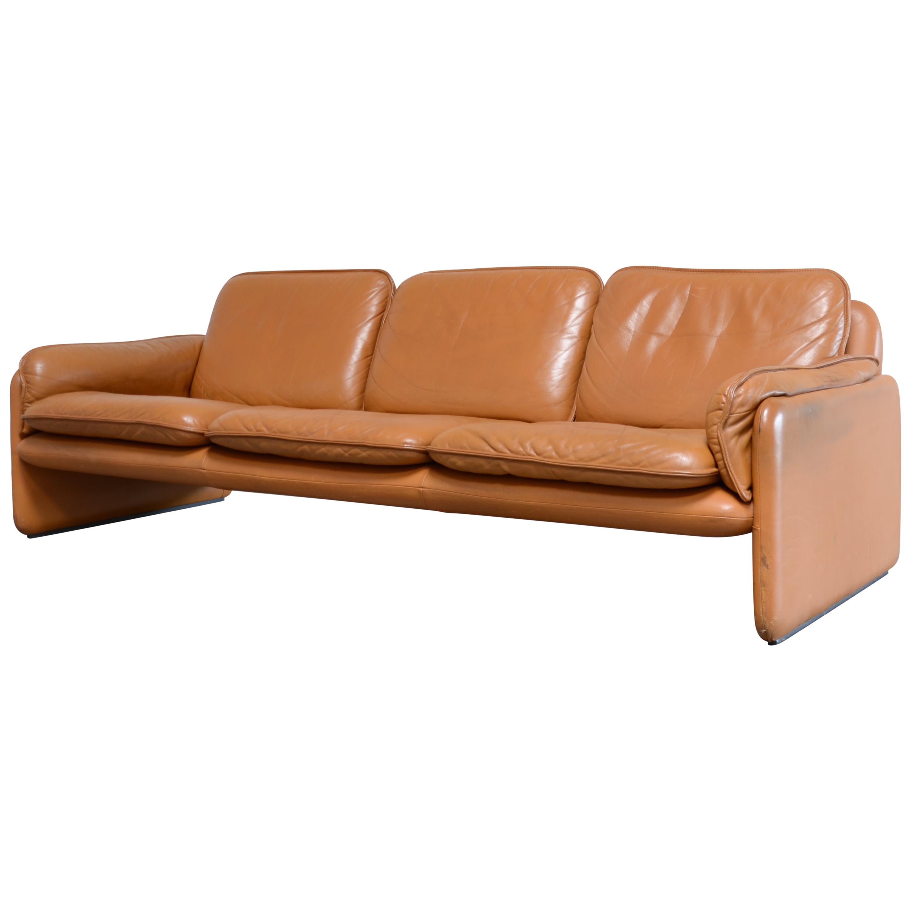 De Sede DS 61 Leder-Sofa in Cognac