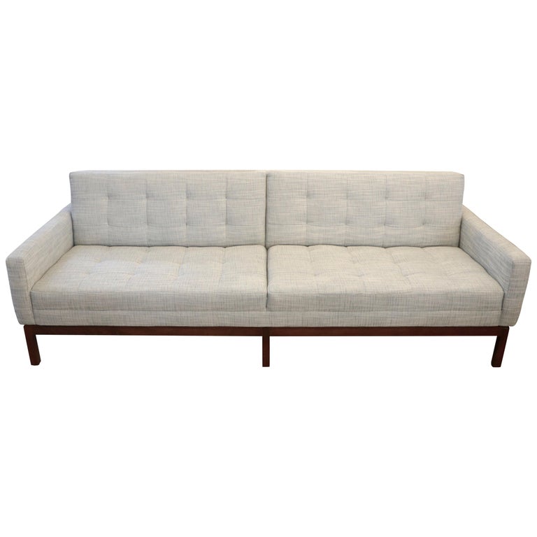 Florence Knoll Sofa with Walnut Base at 1stdibs