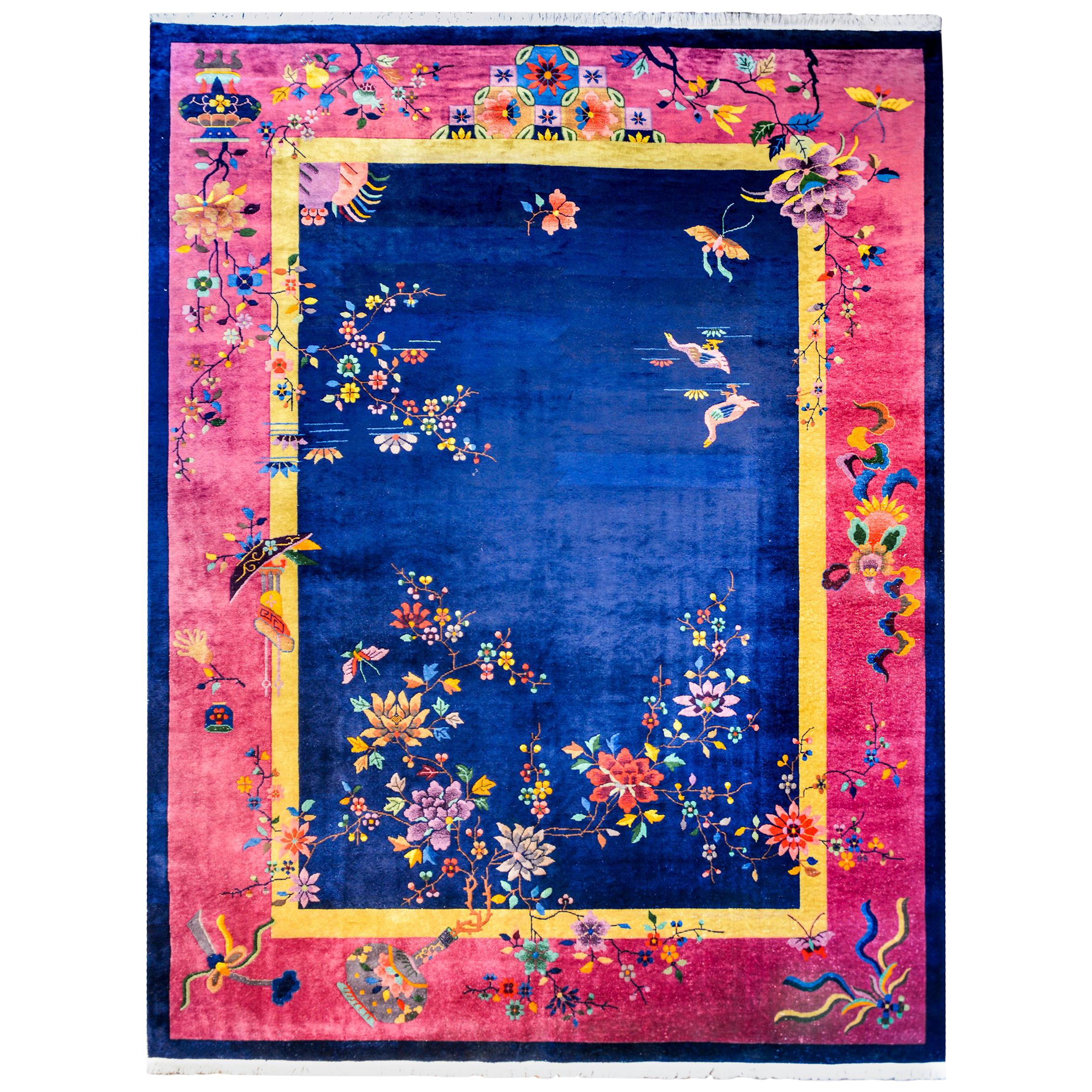 Chinesischer Art-Déco-Teppich im Vintage-Stil im Angebot