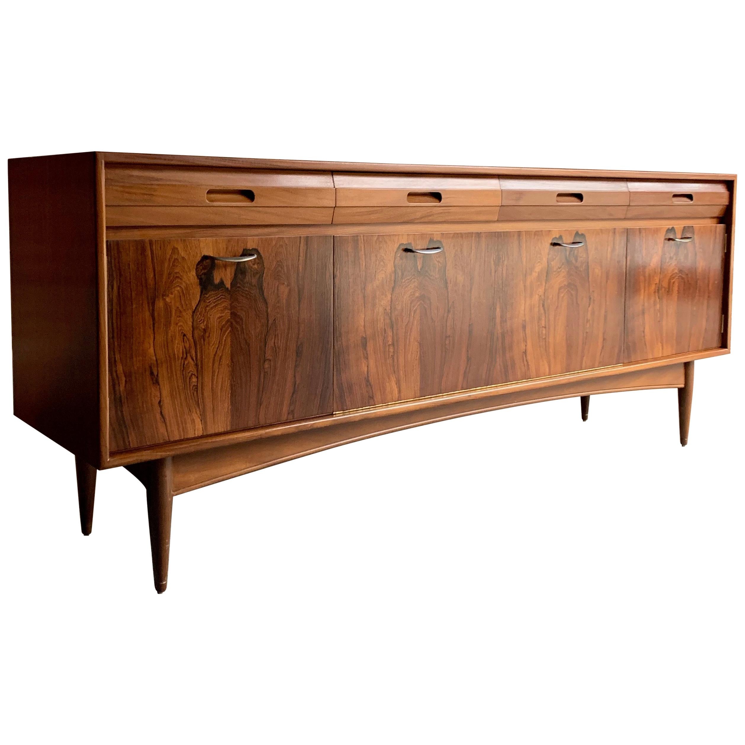 White & Newton of Portsmouth Rosewood & Teak Sideboard Credenza Midcentury, 1960 For Sale