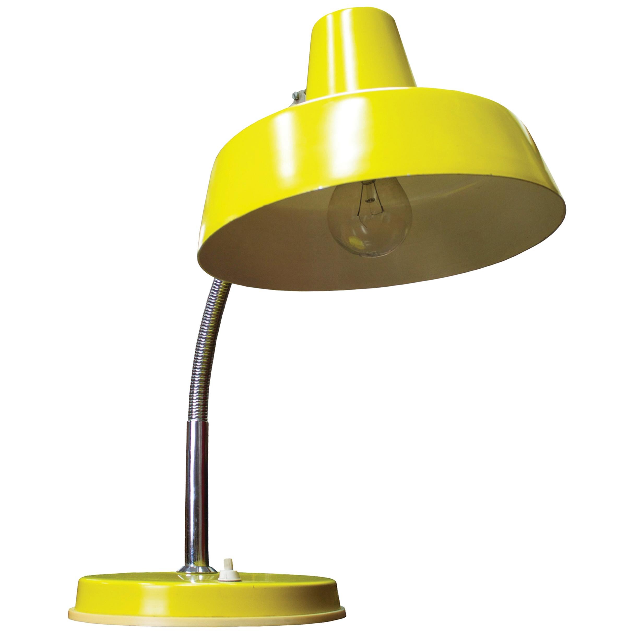 Yellow Industrial Desk Lamp For Sale