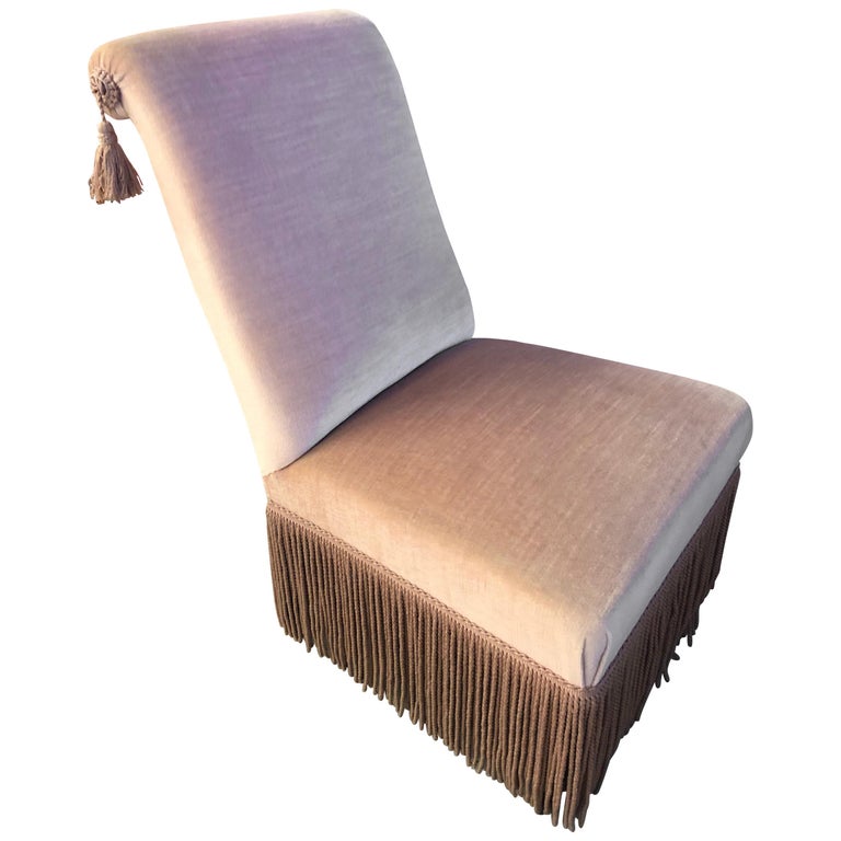 Pink Velvet Bedroom Boudoir Toad Seat Side Chair France