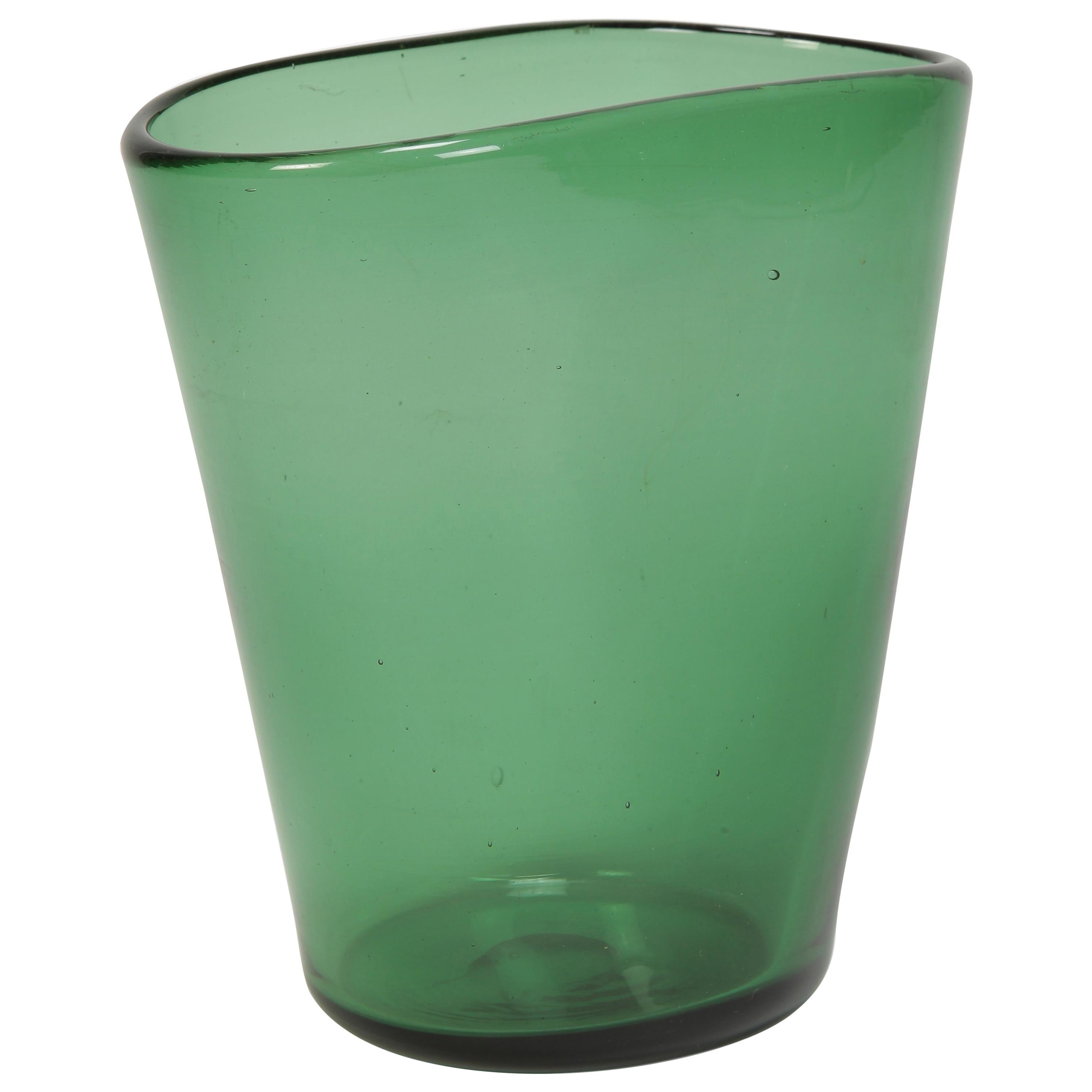 Italian Vase Vetro Verde di Empoli, 1960s