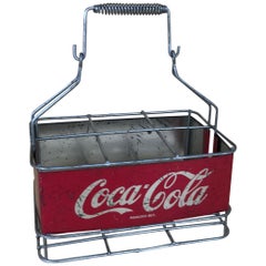 1960s Italian Vintage Advertising Metal Coca-Cola Bottle Basket