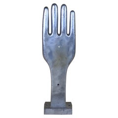 1950s Vintage French Freestanding Aluminum Industrial Leather Glove Mold
